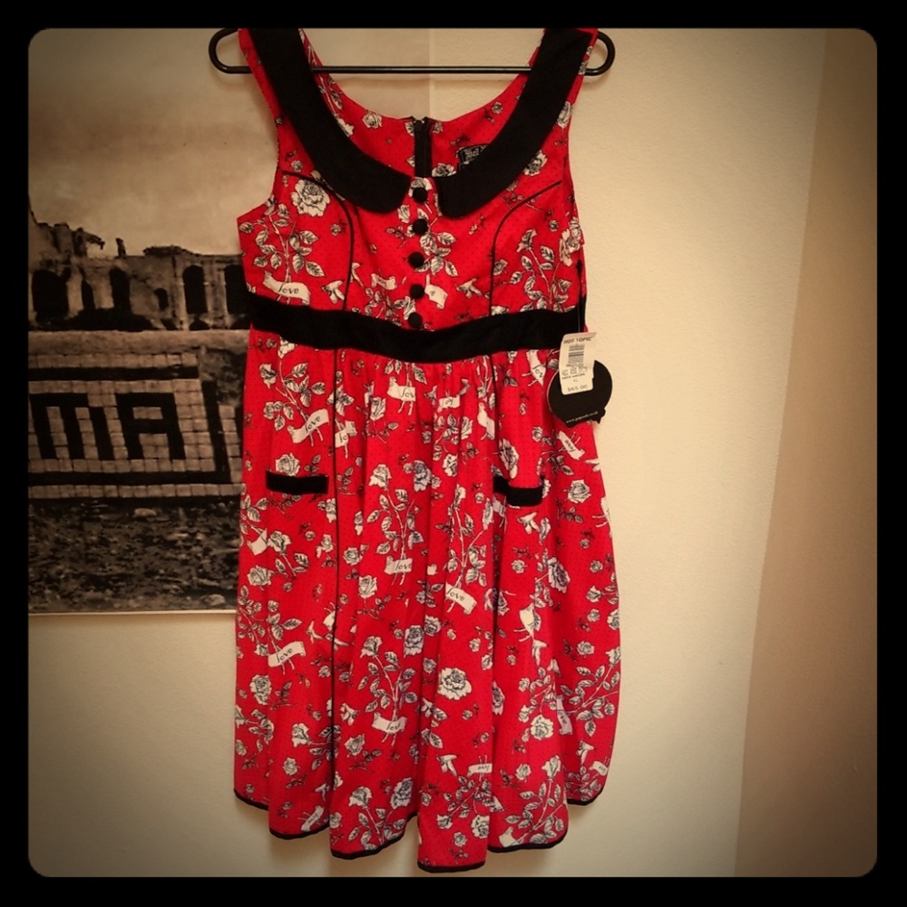 Hell Bunny Red Rose Evita dress